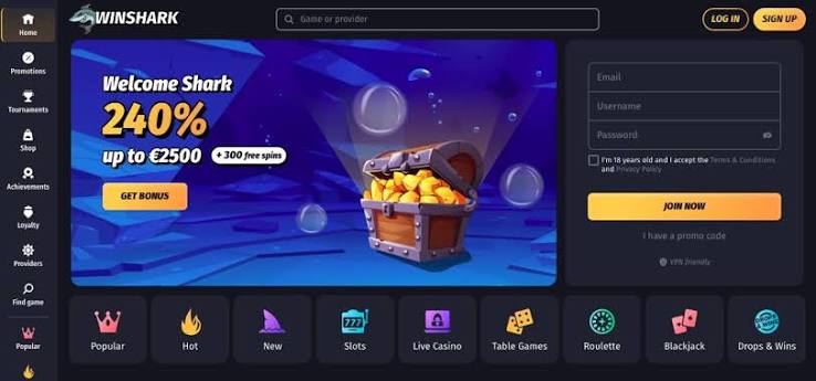 WinShark Online Casino Testbericht: Ein funktionsreiches Online-Casino mit Hunderten von Spielen WinShark Online Casino Testbericht: Ein funktionsreiches Online-Casino mit Hunderten von Spielen